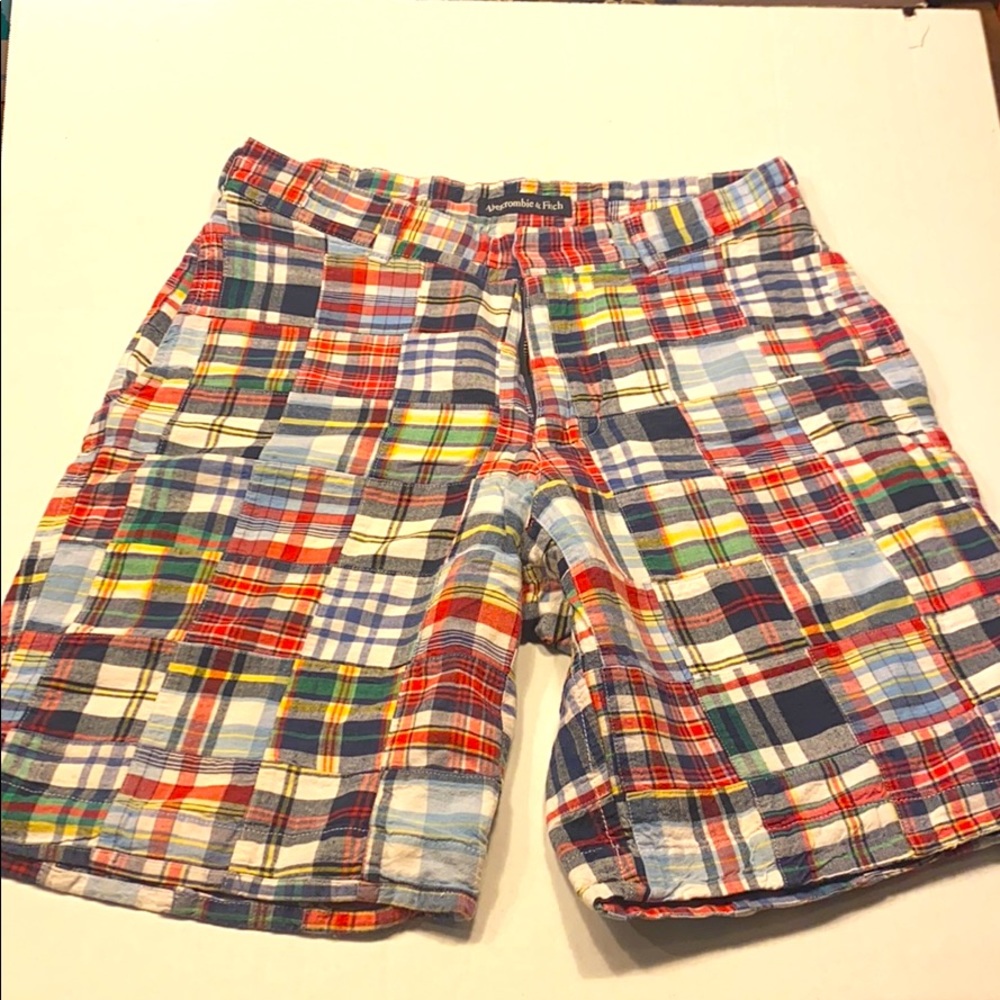 Vintage Abercrombie Plaid Patch Shorts 30
